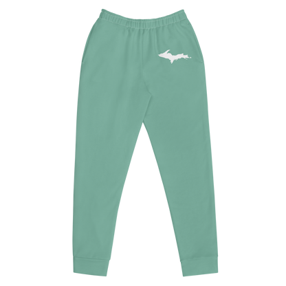 Michigan Upper Peninsula Joggers (w/ UP Outline) | Women's - Metallic Mint Green