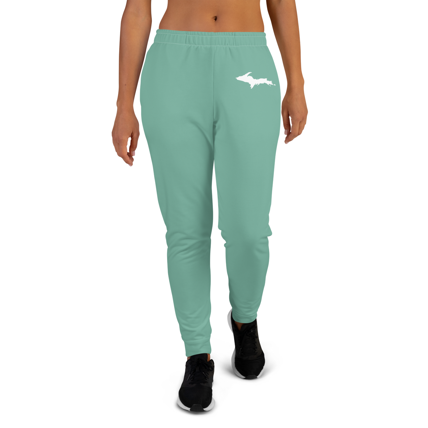 Michigan Upper Peninsula Joggers (w/ UP Outline) | Women's - Metallic Mint Green