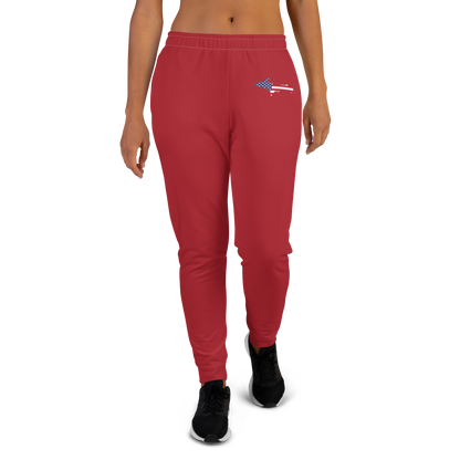 Michigan Upper Peninsula Joggers (w/ UP Outline) | Women's - Thimbleberry Red