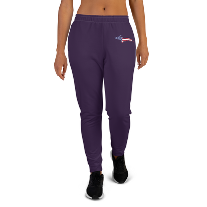 Michigan Upper Peninsula Joggers (w/ UP Outline) | Women's - Blackcurrant