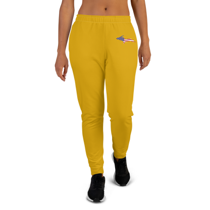 Michigan Upper Peninsula Joggers (w/ UP Outline) | Women's - Gold Bullion