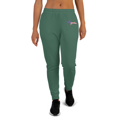 Michigan Upper Peninsula Joggers (w/ UP Outline) | Women's - Ginger Ale Green