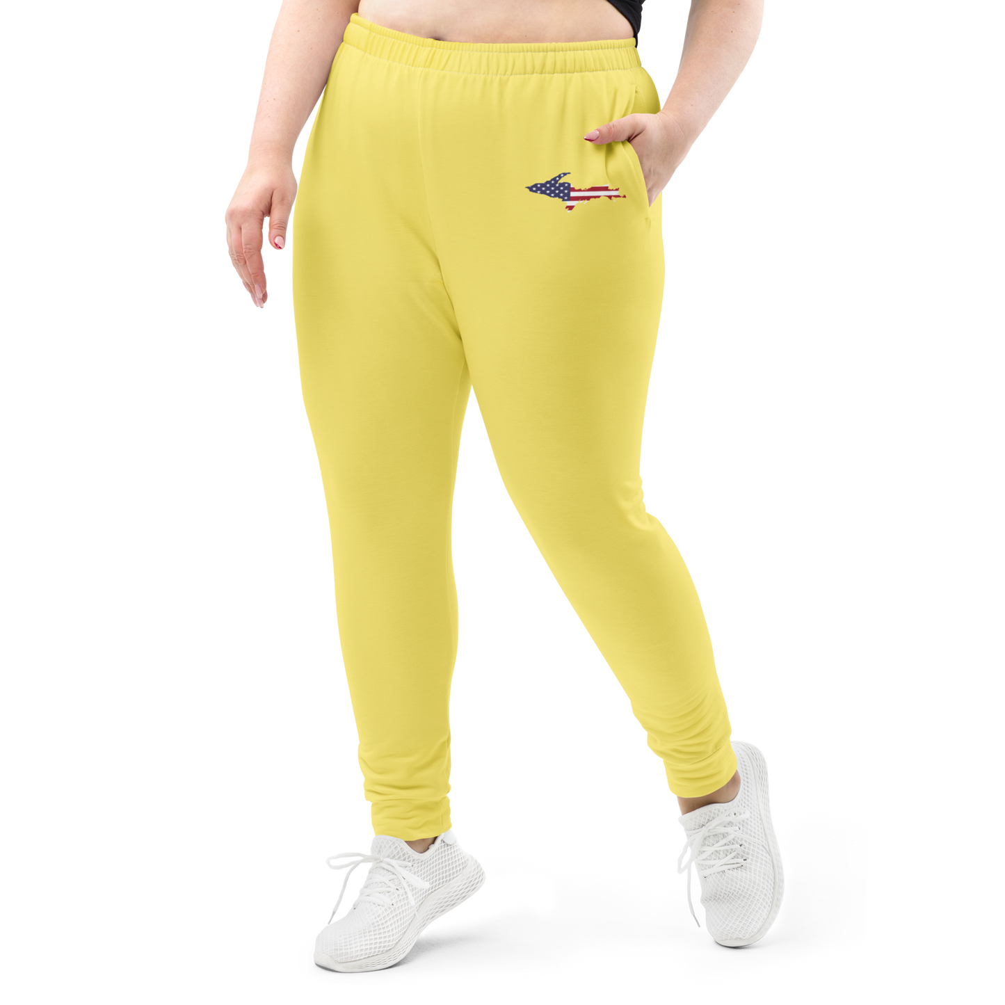 Michigan Upper Peninsula Joggers (w/ UP Outline) | Women's - Cherry Yellow