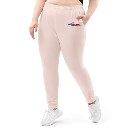 Michigan Upper Peninsula Joggers (w/ UP Outline) | Women's - Champagne Pink