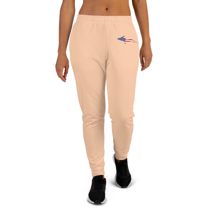 Michigan Upper Peninsula Joggers (w/ UP Outline) | Women's - Peach