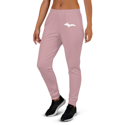 Michigan Upper Peninsula Joggers (w/ UP Outline) | Women's - Cherry Blossom Pink