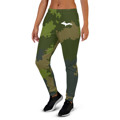 Michigan Upper Peninsula Joggers (w/ UP Outline) | Women's - Woodland Camo