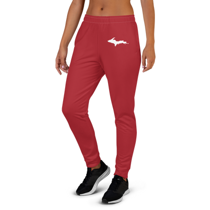 Michigan Upper Peninsula Joggers (w/ UP Outline) | Women's - Thimbleberry Red