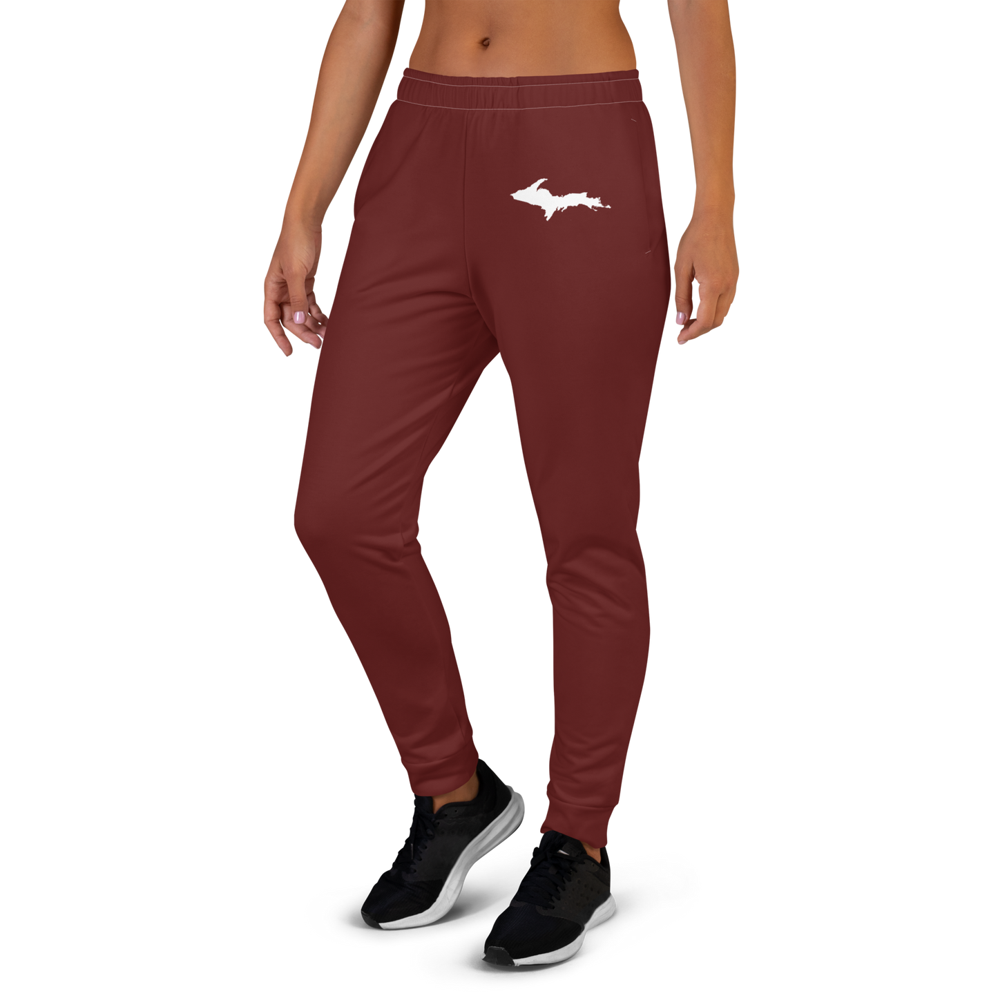 Michigan Upper Peninsula Joggers (w/ UP Outline) | Women's - Cherrywood Color