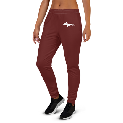 Michigan Upper Peninsula Joggers (w/ UP Outline) | Women's - Cherrywood Color