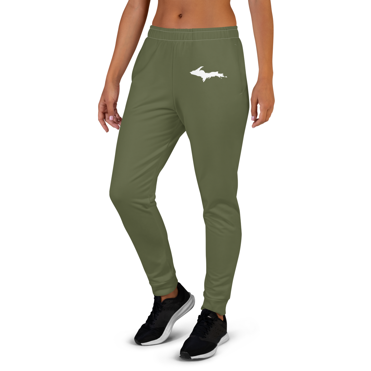 Michigan Upper Peninsula Joggers (w/ UP Outline) | Women's - Army Green