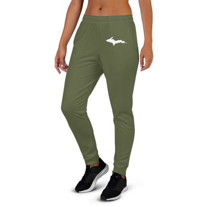 Michigan Upper Peninsula Joggers (w/ UP Outline) | Women's - Army Green