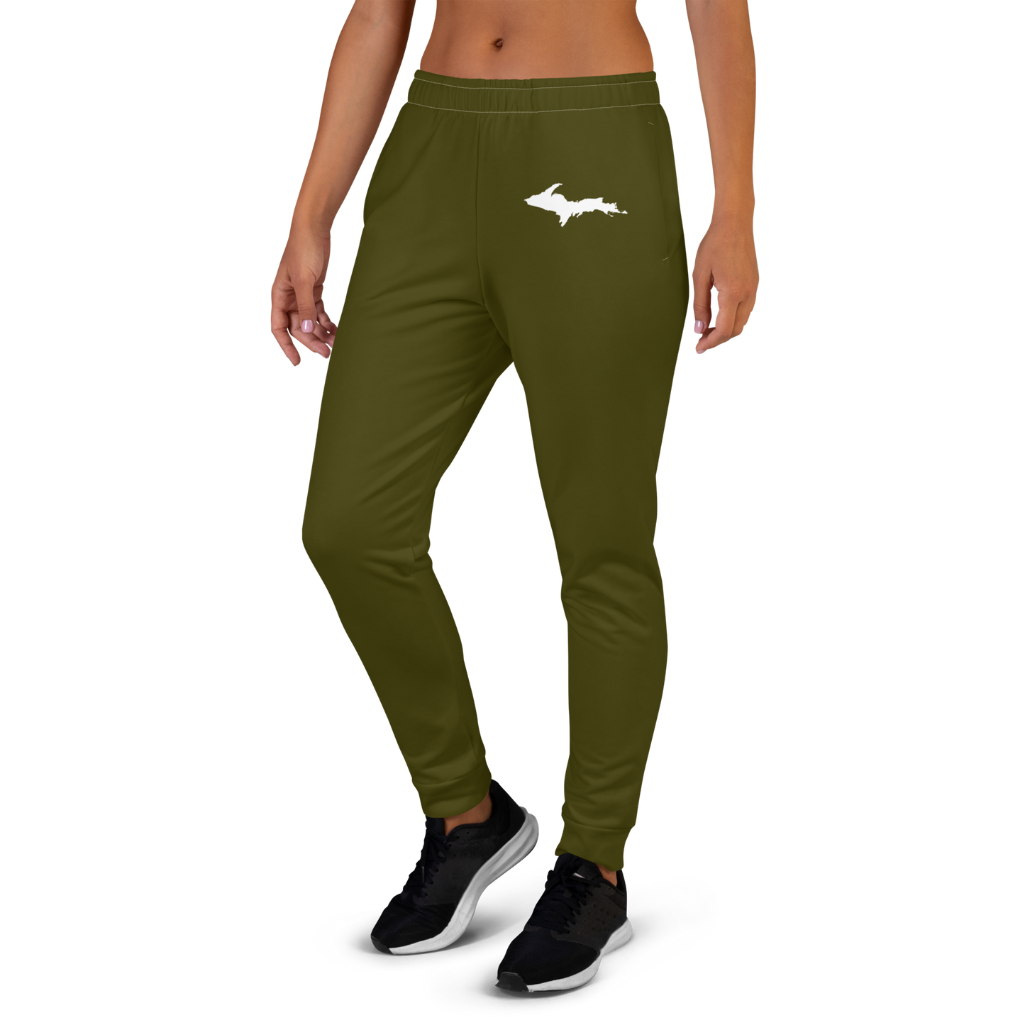 Michigan Upper Peninsula Joggers (w/ UP Outline) | Women's - Military Green