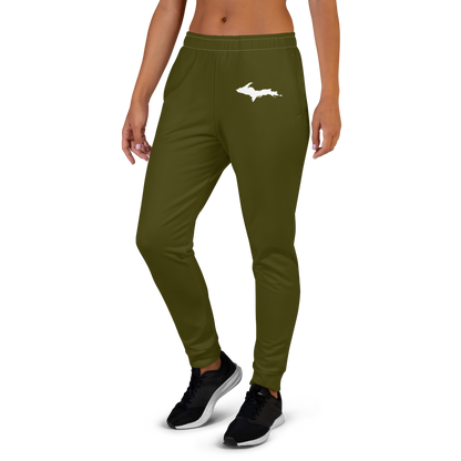 Michigan Upper Peninsula Joggers (w/ UP Outline) | Women's - Military Green