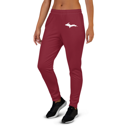 Michigan Upper Peninsula Joggers (w/ UP Outline) | Women's - Burgandy