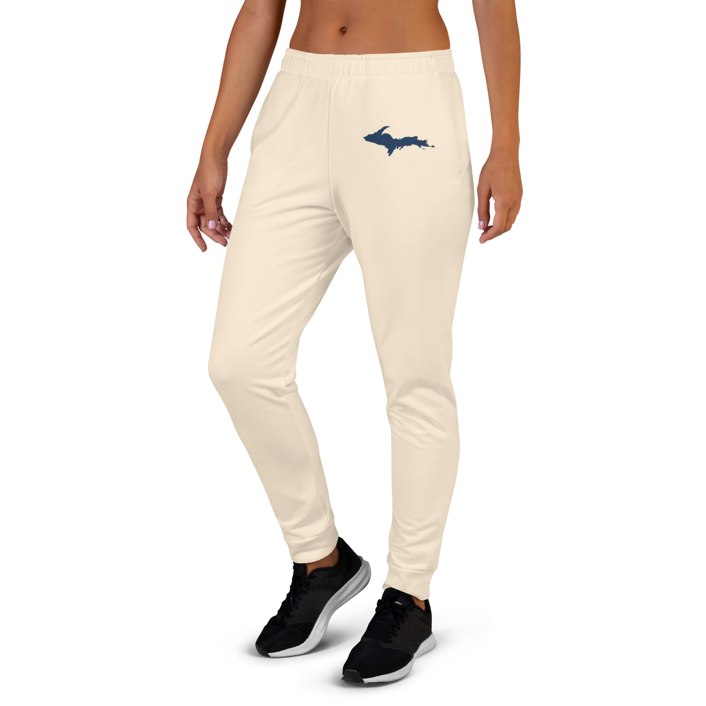 Michigan Upper Peninsula Joggers (w/ UP Outline) | Women's - Champagne White