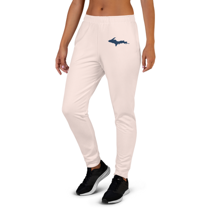 Michigan Upper Peninsula Joggers (w/ UP Outline) | Women's - Champagne Pink