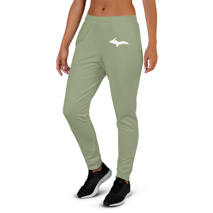 Michigan Upper Peninsula Joggers (w/ UP Outline) | Women's - Beachgrass Green