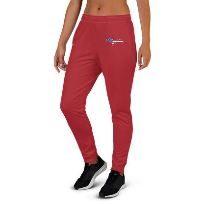 Michigan Upper Peninsula Joggers (w/ UP Outline) | Women's - Thimbleberry Red