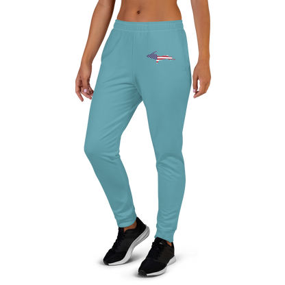 Michigan Upper Peninsula Joggers (w/ UP Outline) | Women's - Lake Huron Blue