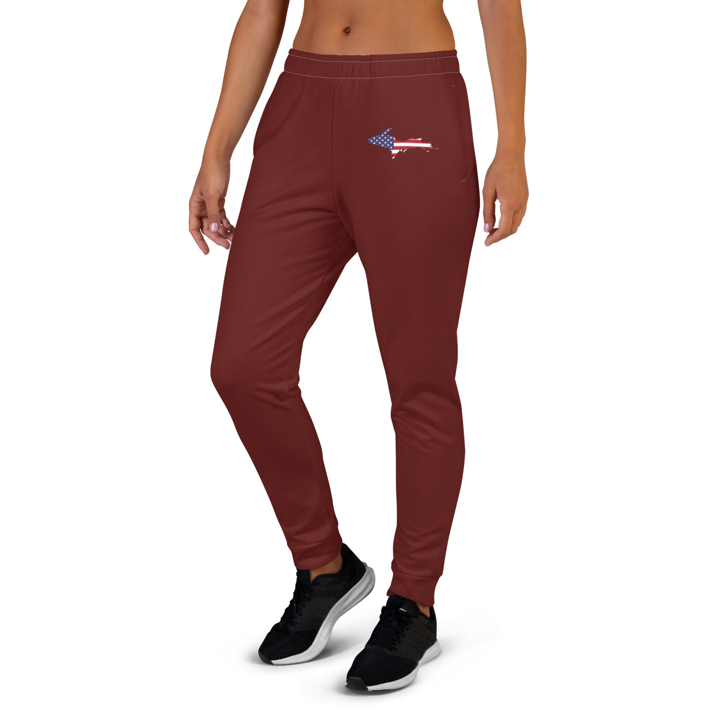 Michigan Upper Peninsula Joggers (w/ UP Outline) | Women's - Cherrywood Color