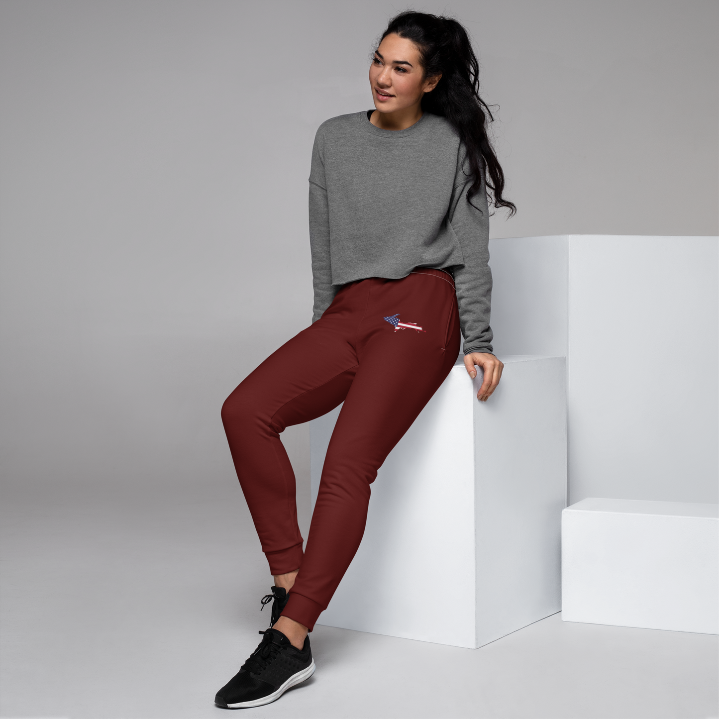 Michigan Upper Peninsula Joggers (w/ UP Outline) | Women's - Cherrywood Color