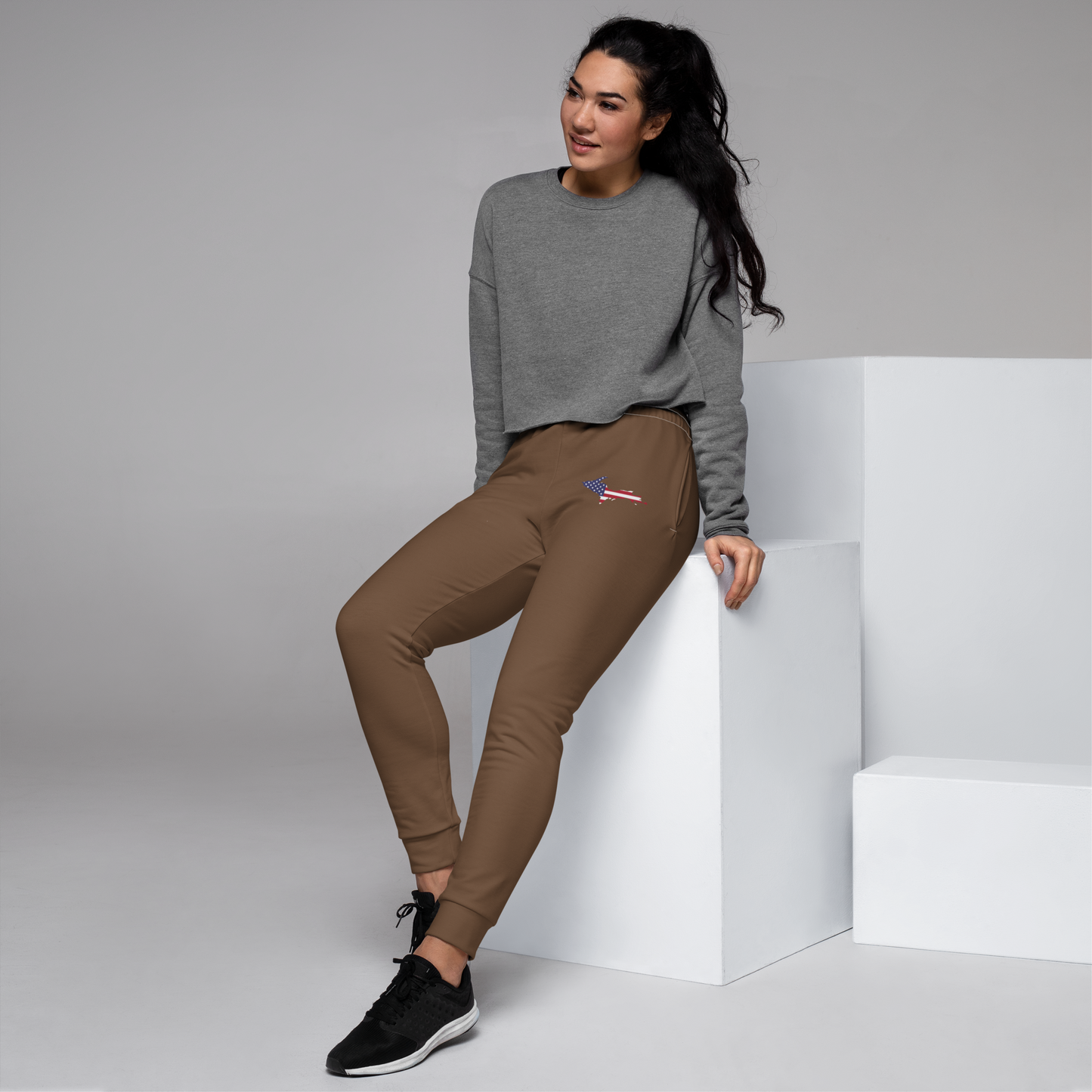 Michigan Upper Peninsula Joggers (w/ UP Outline) | Women's - Coffee Color