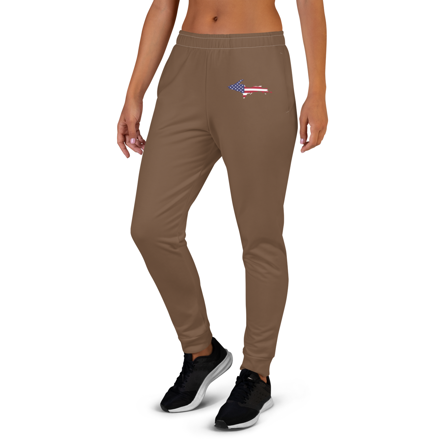 Michigan Upper Peninsula Joggers (w/ UP Outline) | Women's - Coffee Color