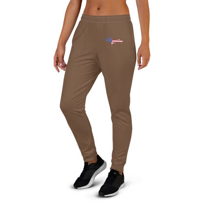 Michigan Upper Peninsula Joggers (w/ UP Outline) | Women's - Coffee Color