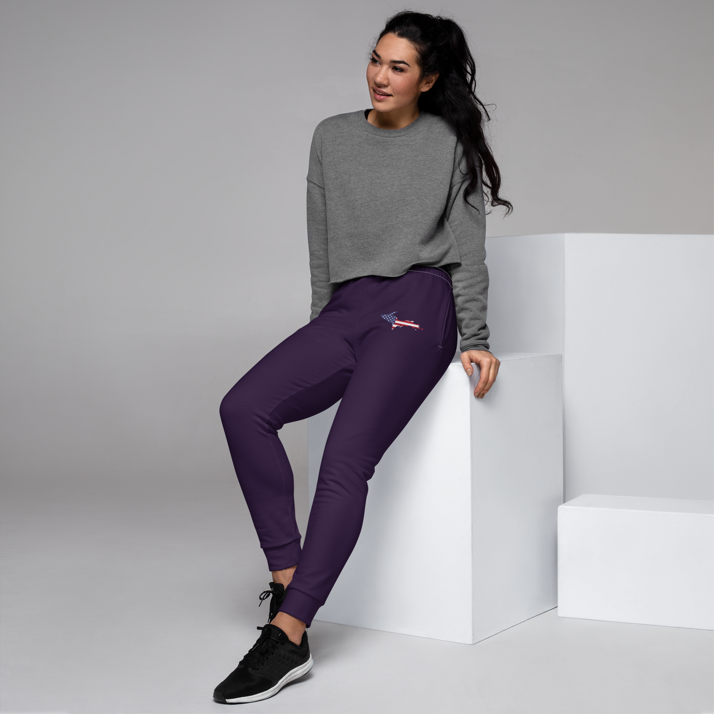 Michigan Upper Peninsula Joggers (w/ UP Outline) | Women's - Blackcurrant