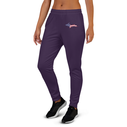 Michigan Upper Peninsula Joggers (w/ UP Outline) | Women's - Blackcurrant