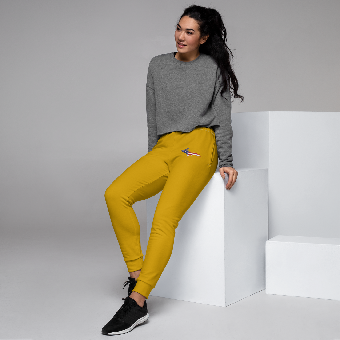 Michigan Upper Peninsula Joggers (w/ UP Outline) | Women's - Gold Bullion