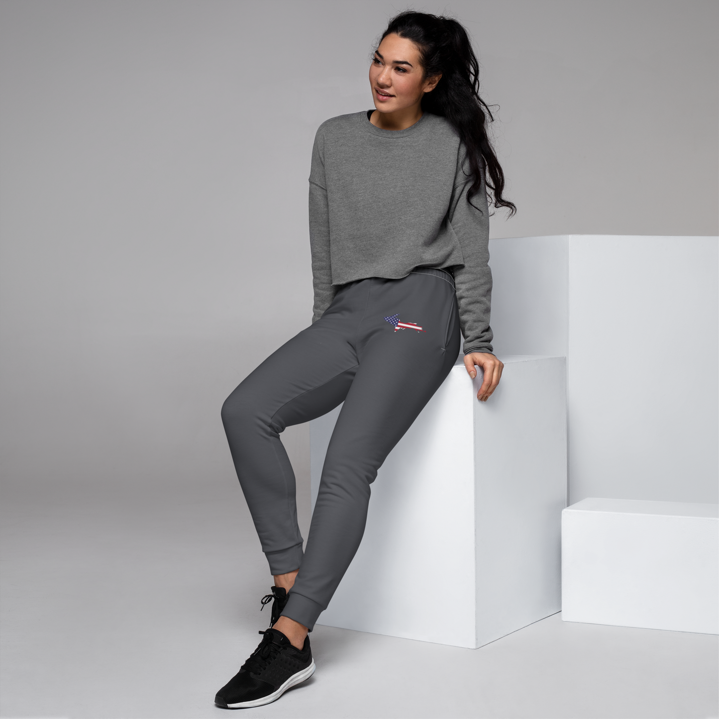 Michigan Upper Peninsula Joggers (w/ UP Outline) | Women's - Iron Ore Grey