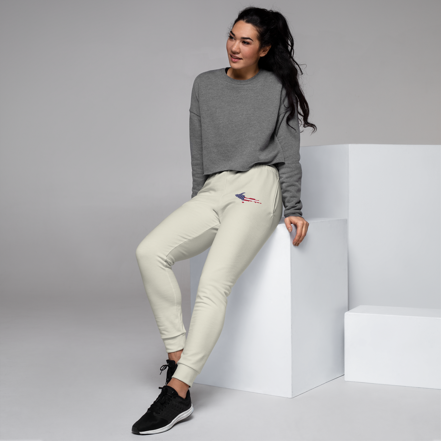 Michigan Upper Peninsula Joggers (w/ UP Outline) | Women's - Ivory White