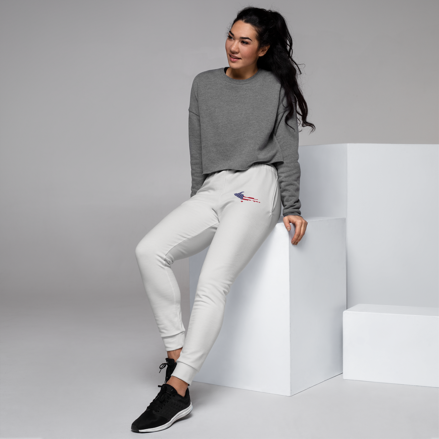 Michigan Upper Peninsula Joggers (w/ UP Outline) | Women's - Birch Bark White