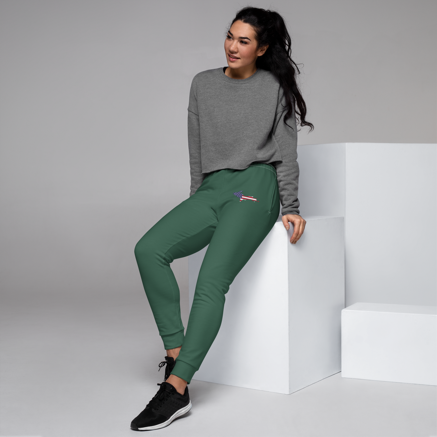 Michigan Upper Peninsula Joggers (w/ UP Outline) | Women's - Ginger Ale Green