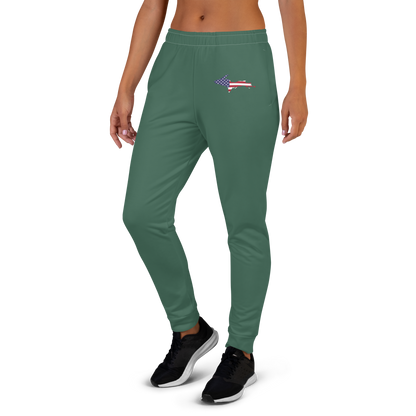 Michigan Upper Peninsula Joggers (w/ UP Outline) | Women's - Ginger Ale Green