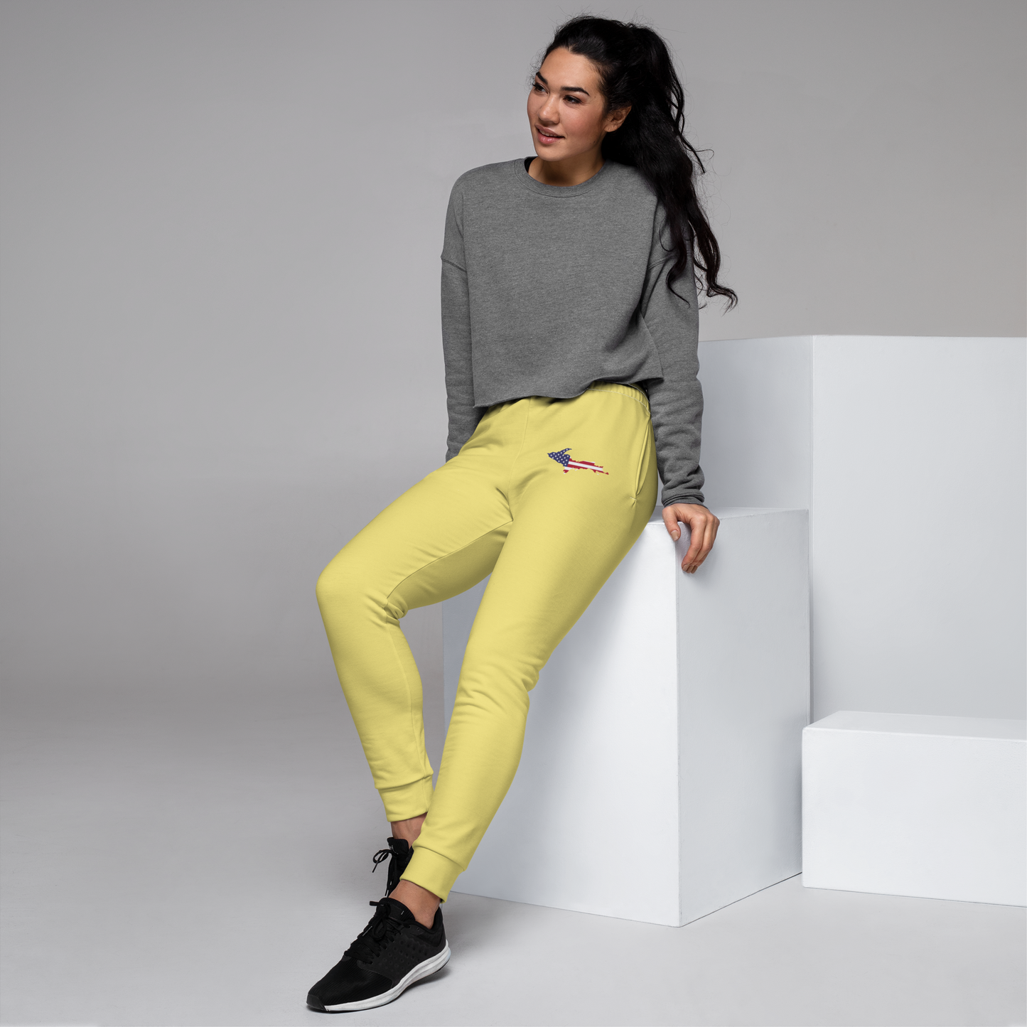 Michigan Upper Peninsula Joggers (w/ UP Outline) | Women's - Cherry Yellow