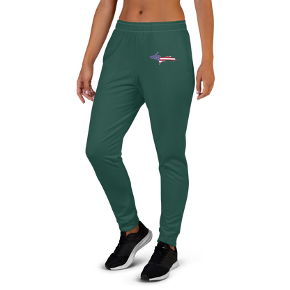 Michigan Upper Peninsula Joggers (w/ UP Outline) | Women's - Laconic Green