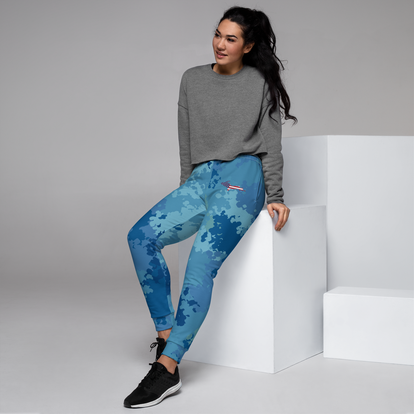 Michigan Upper Peninsula Joggers (w/ UP Outline) | Women's - Great Lakes Camo