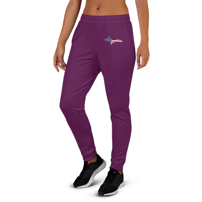 Michigan Upper Peninsula Joggers (w/ UP Outline) | Women's - Tyrian Purple