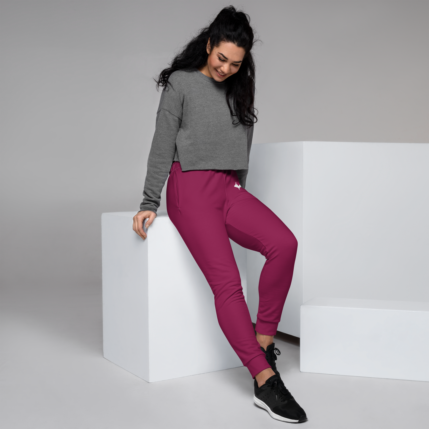 Michigan Upper Peninsula Joggers (w/ UP Outline) | Women's - Ruby Red