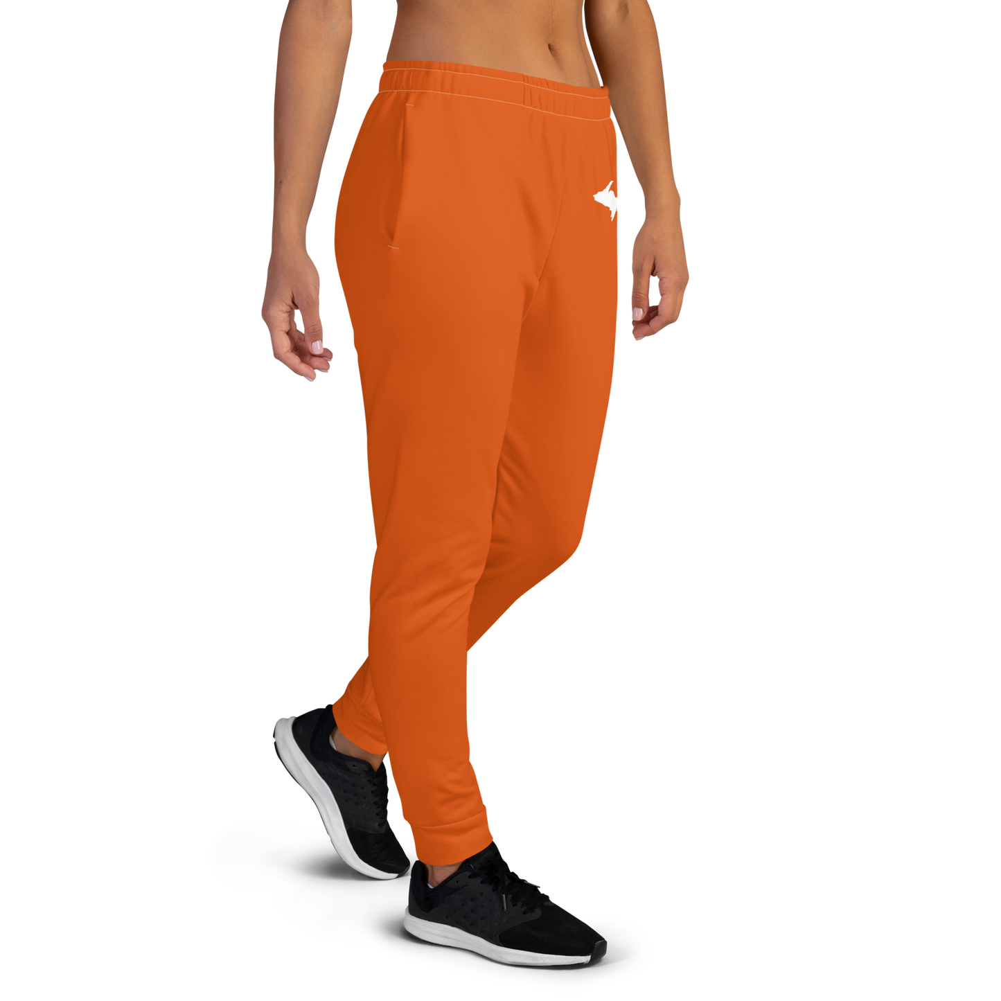 Michigan Upper Peninsula Joggers (w/ UP Outline) | Women's - Maple Leaf Orange