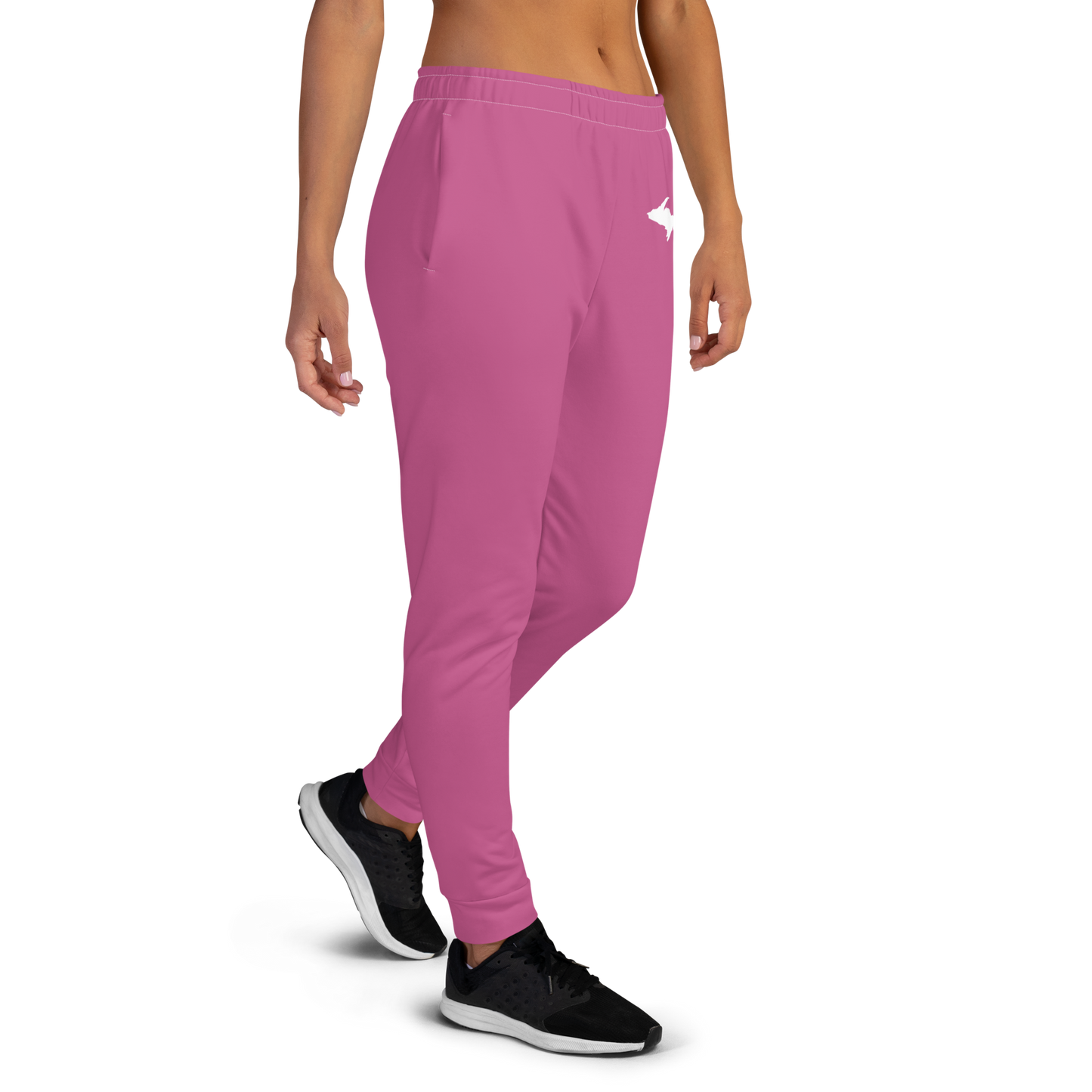 Michigan Upper Peninsula Joggers (w/ UP Outline) | Women's - Apple Blossom Pink