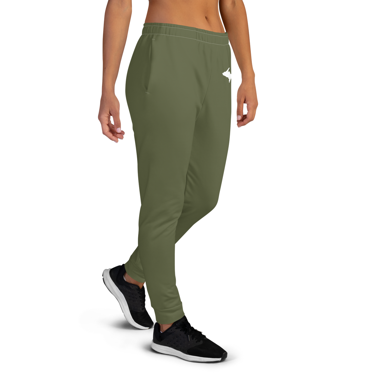 Michigan Upper Peninsula Joggers (w/ UP Outline) | Women's - Army Green