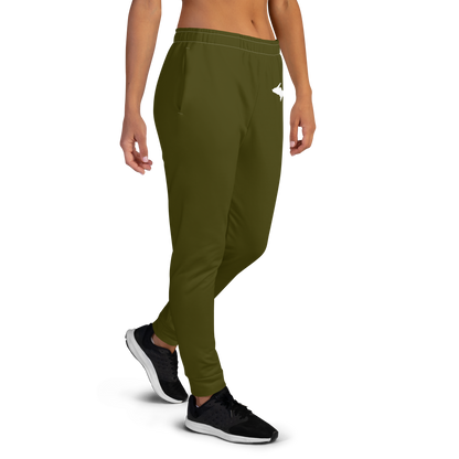 Michigan Upper Peninsula Joggers (w/ UP Outline) | Women's - Military Green