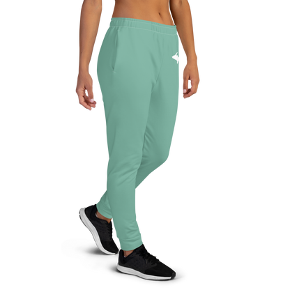 Michigan Upper Peninsula Joggers (w/ UP Outline) | Women's - Metallic Mint Green