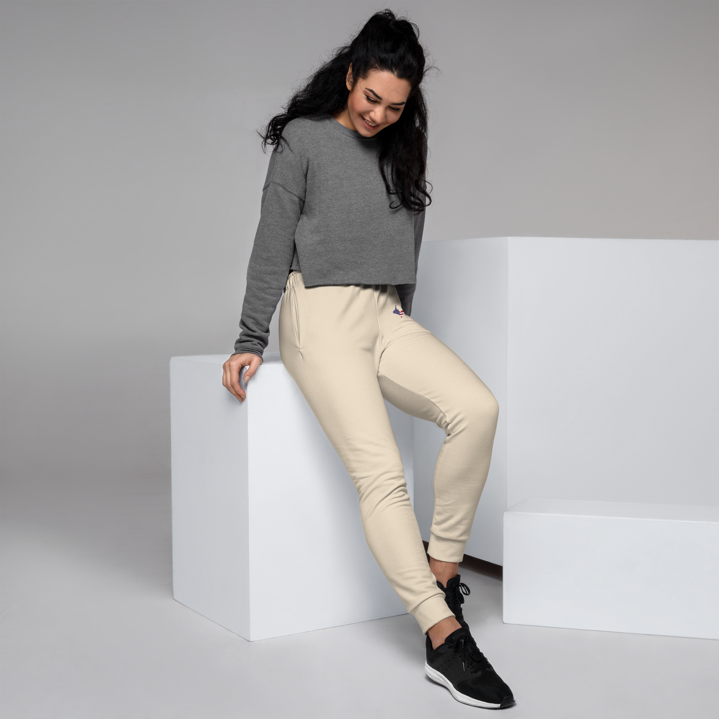 Michigan Upper Peninsula Joggers (w/ UP Outline) | Women's - Champagne White