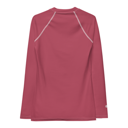 Michigan Upper Peninsula Rash Guard (w/ UP USA Flag) | Women's - Popstar Pink