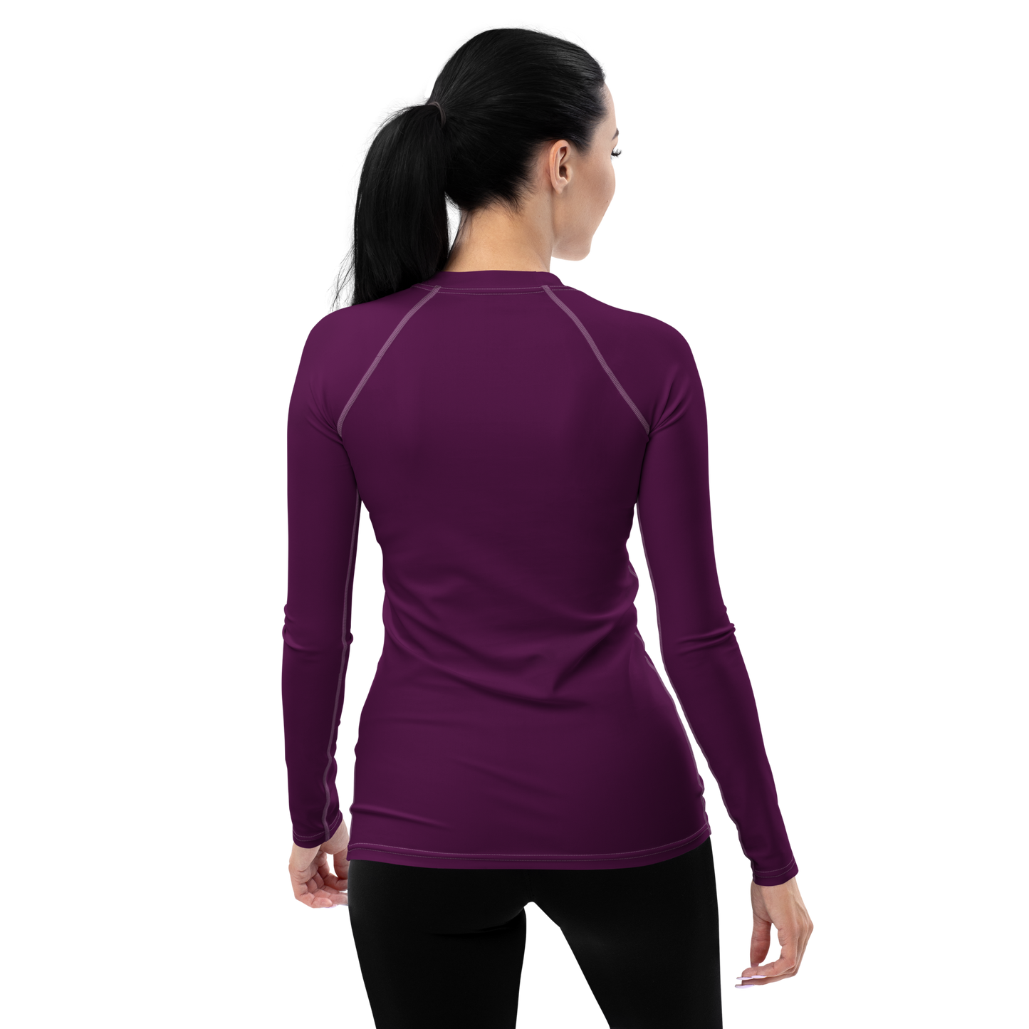 Michigan Upper Peninsula Rash Guard (w/ UP USA Flag) | Women's - Tyrian Purple